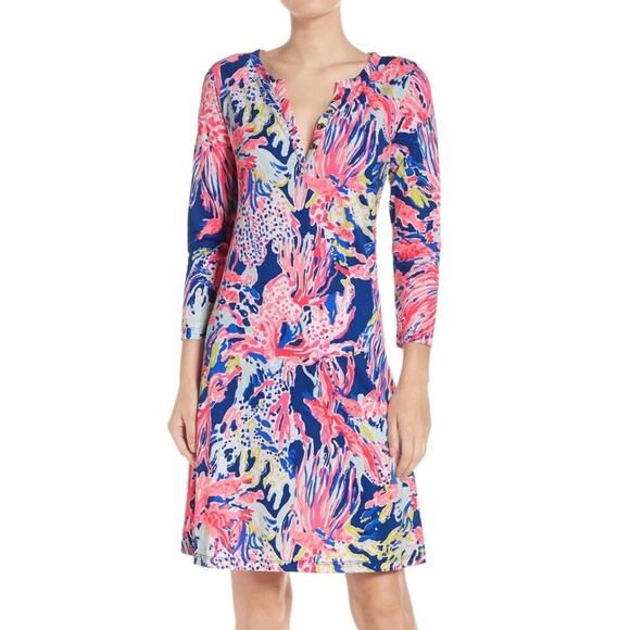 LILLY PULITZER Banyan Indigo Sunken Treasure Dress XS 100% Pima Cotton Preppy - Picture 5 of 7